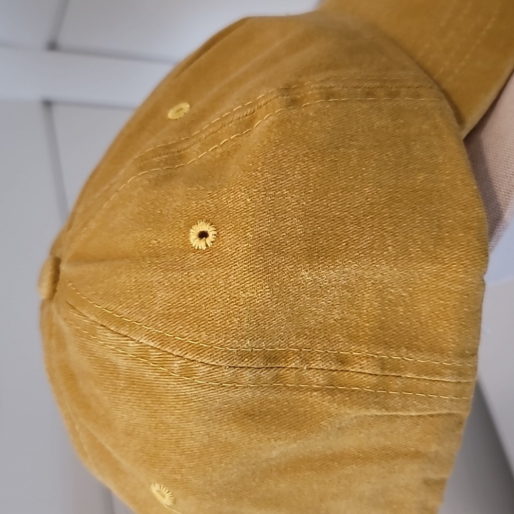 Distressed Unisex Dark Yellow Baseball Cap - Picture 2 of 7